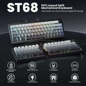 Teclado Mecánico Zornher ST68 Negro Polar Day Split Type, Inalámbrico <span class=keywords><strong>de</strong></span> 2.4Ghz, Retroiluminación RGB, Programable, Interfaz <span class=keywords><strong>USB</strong></span> Tipo-C, <span class=keywords><strong>para</strong></span> Juegos - Product Image 2