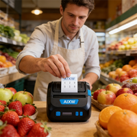 Printer Portabel Mini AIXW 80mm Printer Label Thermal Dural Print untuk Android Dengan Baterai Besar yang Dapat Diisi Ulang
