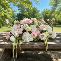 T-FT176 Vente en gros usine Chemin de table Arrangements floraux Boules de fleurs artificielles en soie Centres de table pour décoration de mariage
