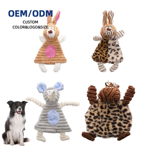 צעצוע כלבים אינטראקטיבי מקטיפה צבעונית עם לוגו בהתאמה אישית, צעצוע לעיסה ומשפר שיניים, צעצוע כלבים עמיד מבד קטיפה וכותנה - Product Image 1