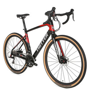 Vélo de Gravel à Cadre Carbone Design Aéro Pas Cher Pneus 700*40C 22/24 Vitesses Tout-Terrain Freins à Disque Couleur Noir Gris - Product Image 3