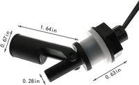 Capteur de niveau de liquide 3 pièces, interrupteur à flotteur horizontal en PP à montage latéral avec distance de détection de 10 cm, sortie numérique pour réservoir/piscine