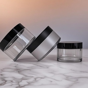 Customized logo 250ml 8oz <b>Empty</b> Plastic Frosted 8 oz Luxury <b>Jars</b> for Body Butter Containers 250g 200ml with pink Top Lids - Product Image 2