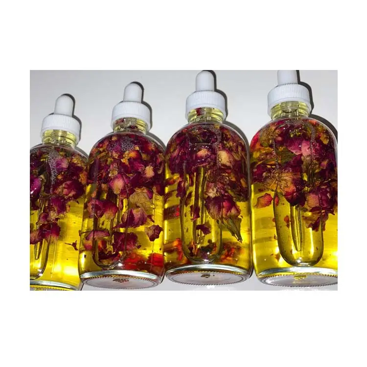 Natural Rose Face Oil with Petals Moisturizing Skin Whitening Facial Oils Custom Private Label Essential Oil(New)