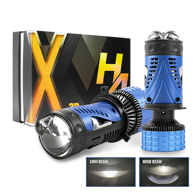 H4 LED Headlight 100W Dual Copper Bi Lens Super Bright Focused Beam Hi Lo Car Headlamp LED Light Auto Front Lighting Accessories
