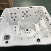 Hydrorelax - Jacuzzi de Lujo de Acrílico Rectangular para 4 Personas, Independiente, Portátil, Ecológico, Moderno, para Exteriores, con Hidromasaje