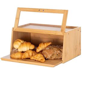 กล่องขนมปังไม้ไผ่ ความยาว 15.73 นิ้ว กล่องเก็บอาหารในครัวแบบสองชั้น - Product Image 5