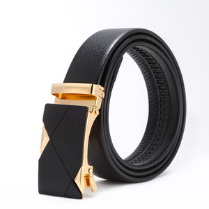 Nouvelle ceinture à boucle pour homme, décontractée, avec boucle automatique en fer, bordure en similicuir, vente directe d'usine, ceintures en PU et plastique - Product Image 6