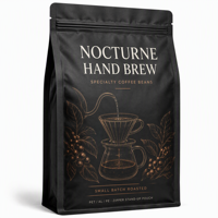 Sachet d'emballage personnalisé pour grains de café, en PET AL PE laminé, avec fermeture éclair, pochette verticale pour café torréfié et préparé à la main, vente au détail