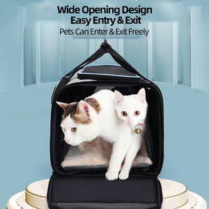 Havayolu onaylı evcil hayvan taşıyıcı, büyük yumuşak taraflı <span class=keywords><strong>Pet</strong></span> seyahat TSA taşıyıcı 4 tarafı ile genişletilebilir kedi katlanabilir taşıyıcı polar ped - Product Image 6