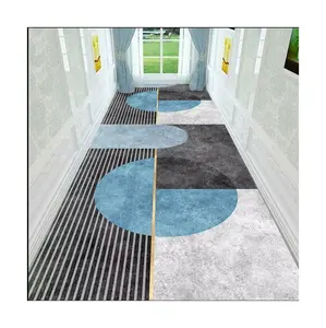工厂批发现代绿色断裂设计大厅跑步者地毯3d印刷地毯和地毯