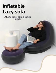 Commercio all'ingrosso pieghevole in PVC gonfiabile floccante divano morbido e confortevole da esterno divano divano da soggiorno - Product Image 5