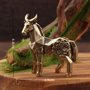 Brass Geometric Horse <b>Ornament</b> With Plum Blossom Design For Home Decoration Chinese New Year Gift - Product Image 4