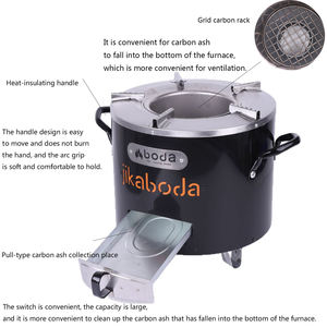 موقد فحم منزلي حديث قائم بذاته من الفولاذ المقاوم للصدأ لحرق الأخشاب في الهواء الطلق لشوايات التخييم - Product Image 6