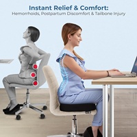 Oreiller de siège en mousse à mémoire de forme en forme oblongue, orthopédique, ergonomique, housse amovible et lavable pour le coccyx