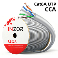 Câble Ethernet LAN intérieur INZOR 580C Cat 6A UTP CCA 23AWG, paire torsadée, POE, CCTV, Gigabit, caméra IP, câble réseau CAT6
