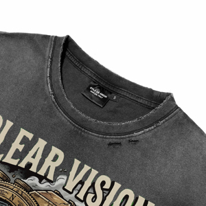 Vintage Acid Wash Distress Men's Breathable T-Shirts Custom Steampunk <b>Camera</b> DTG <b>Print</b> Short Sleeve Apparel Casual O-Neck Tees - Product Image 4
