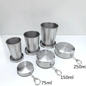 Hot Selling 2023 Portable Stainless Steel Folding Telescopic Cup Camping Shot Glasses