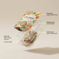 Bolsa de Alimentos MDOPE PE 100% Reciclable OEM, Ecológica, Resistente a la Humedad, con Base, Impresión Digital, Bolsa de Empaque Sostenible