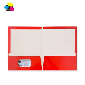 Skywing-carpeta de archivos con doble bolsillo, papel de 250gsm, tamaño de letra roja 100% reciclada, laminación brillante, superventas