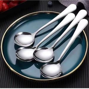 Stainless Steel Spoon Solid Color Multi Purpose For Soup Coffee Dessert Stirring Household Use Child Target - Product Image 4