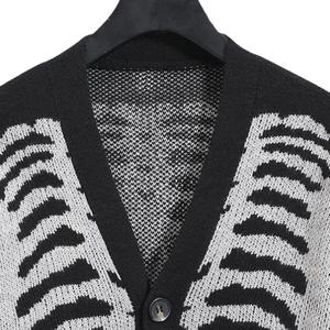 Moda a rayas para hombre tejer moda de punto hombres cárdigan feo Navidad Halloween suéter - Product Image 3