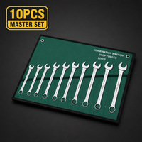 Lot de 10 clés à molette double usage pour réparation automobile, avec pochette en toile, métriques, personnalisation OEM, en acier au chrome-vanadium