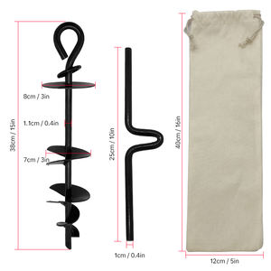 Heavy Duty 15 Zoll Stahl Spiral Boden Anker Pfahl Outdoor Klapp ring Tie-Downs Trampolin Gelände Strand Hund Anker - Product Image 2