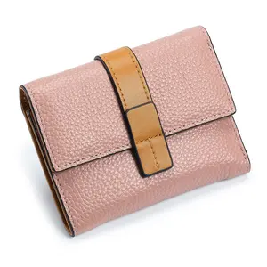 Hot selling China 2023 premium zipper lady mini trifold hand purses fashionable women full grain leather wallet