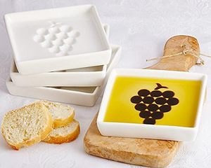 4 packs d'accessoires de cuisine carrés blancs en céramique pour l'huile d'olive et le vinaigre pour la maison et le restaurant - Product Image 2