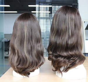 Pelucas de Cabello Humano con Frente de Encaje HD, Doble Trama, Ondas <span class=keywords><strong>Jerry</strong></span>, Rizadas, Rubias con Reflejos Marrones, Cutícula Alineada - Product Image 5