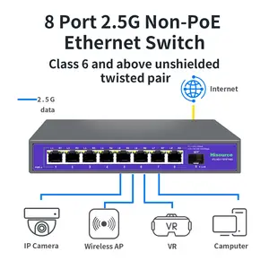 مفتاح شبكة غير منظم 2.5G إيثرنت 8 منافذ مع 8 × 2.5 جيجابايت | 1 × 10G SFP+