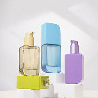 Flacon pompe vide Mingsheng Unique Luxury pour sérum, lotion, maquillage liquide, fond de teint, impression 3D, verre, 30 ml