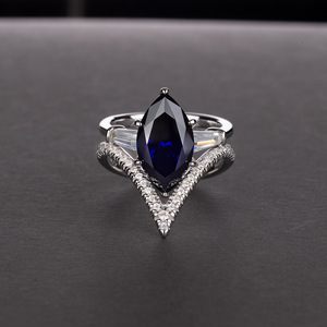<span class=keywords><strong>El</strong></span> más nuevo diseño 8*14mm de alta calidad Marquesa ojo en forma de diamante de la Zirconia cúbica de plata esterlina 925, anillo - Product Image 4