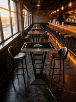 Höhenverstellbarer hoher Bartisch mit Stühlen für Pub, Bistro, Café, Milchtee-Shop, Esstisch und Stühle für den Gastronomiebereich