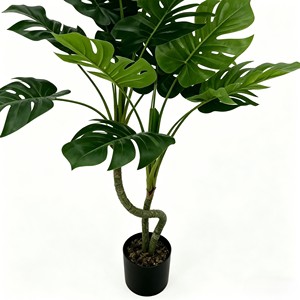 Artificial Turtleback Tree with Green Plastic Leaves Potted Indoor Plant - Product Image 6