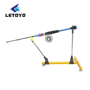 LETOYO-soporte de caña de pescar, estante de balsa, soporte de exhibición de pesca en hielo, trípode, poste Vertical, vehículo de transporte plegable