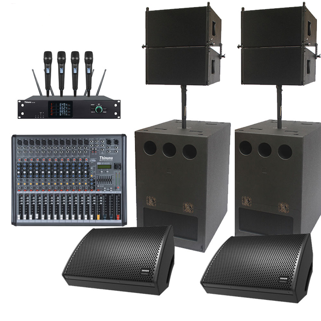 Thinuna AWM-L2.10-DWP Professional Waterproof Active Line Array Kit High Power 10" Line Array + 18" Subwoofer Portable PA System