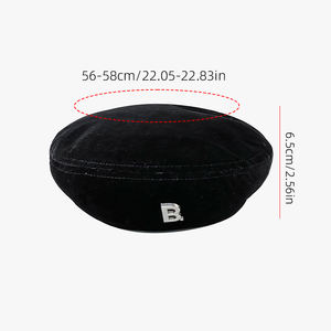 女性のための西洋式ネイビーベレー帽日本の画家Bレターベレー帽 - Product Image 3