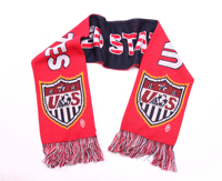 Écharpe et chapeau de football de football bleu tricoté personnalisé de haute qualité double face pour les fans de sports d'hiver