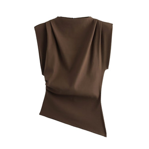 Ropa de Mujer TAOP&ZA Otoño 2024 Nuevo Diseño Irregular Cintura Adelgazante Top sin Mangas con <span class=keywords><strong>Hombreras</strong></span> <span class=keywords><strong>Camiseta</strong></span> Versátil 0085845 - Product Image 2