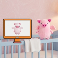 Porte-clés en peluche cochon personnalisé populaire de 10 cm, jouets en peluche animaux avec certification CE, jouets doux pour tout-petits