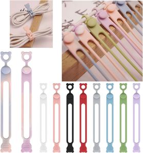 Silicone Cable Organizer Self-Locking Cord <b>Wrap</b>, Reusable Wire Ties for Charging Cables, Earphones, Power Cords, Home & Office - Product Image 1