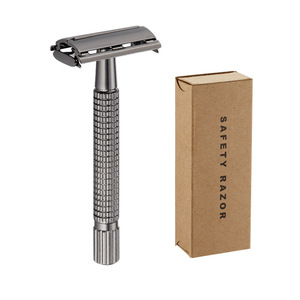 Maquinilla de afeitar giratoria 2024, mango de Metal, maquinillas de afeitar de estilo <span class=keywords><strong>antiguo</strong></span>, Mariposa Negra, hoja respetuosa con el medio ambiente, herramienta de afeitar - Product Image 1