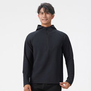 Veste de course à manches longues pour homme XXL à demi-zip, à séchage rapide, légère, en polyester, vêtements de sport, coupe-vent, imprimée, vente chaude - Product Image 2