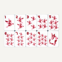 Jeu de tuiles de mahjong américain Origami Kite Wildlife, 160 pièces, en acrylique blanc, motifs multicolores origami cerf, tortue, girafe