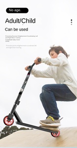 Trottinette freestyle pliable d'entrée de gamme en alliage d'aluminium 6061, rotation à 360°, pour enfants, adolescents et adultes, pour figures, charge maximale 130 kg, roues en PU - Product Image 6