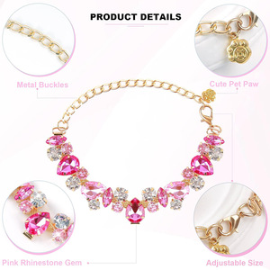 Kalung Kerah Hewan Peliharaan Bling Princess dengan Berlian Imitasi & Mutiara untuk Kucing Anjing - Sempurna untuk Pemotretan Pernikahan Ulang Tahun - Product Image 2