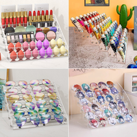 Support de rangement de maquillage de bureau en acrylique transparent rotatif et pliable à plusieurs niveaux pour l'affichage de cosmétiques et de parfums