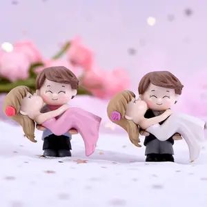 Hotsale Couple Bride Groom Model Miniature Landscape Wedding Figurine Decor Ornament